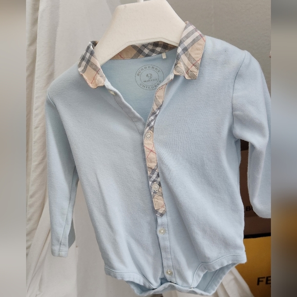 Authentic BURBERRY CHILDREN SET 9M - LIGHT BLUE - Picture 3 of 6